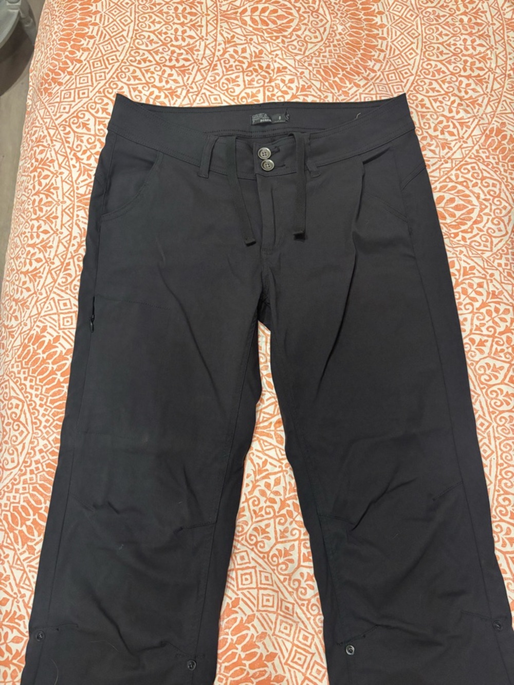 Prana Black Women's Cargo Stretch Pants with Drawstring Waist